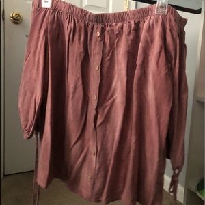 Pink off the shoulders top